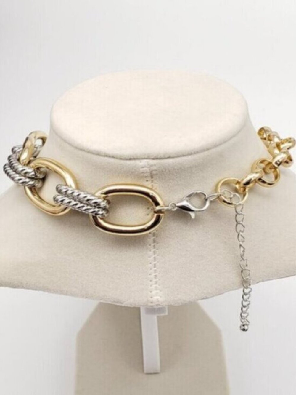 Authentic Louis Vuitton Gold Padlock w/ Unbranded Fashion Geometry Necklace - Picture 5 of 9